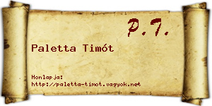Paletta Timót névjegykártya